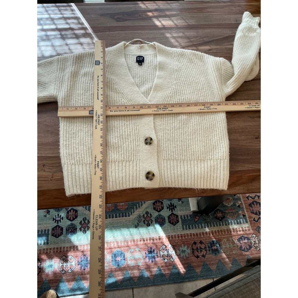 GAP Cream Ribbed Button-Front Cardigan - Picture 5 of 8